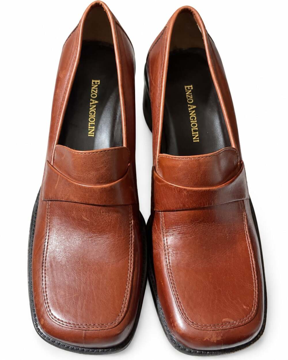 Enzo Angiolini Brown Leather Loafers